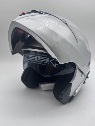 Casco Moto Modular Abatible Gris, XL