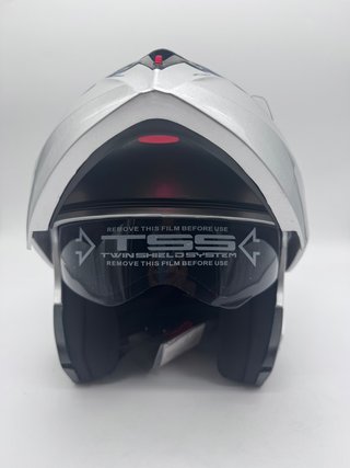 Casco Moto Modular Abatible Gris, XL
