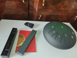 Tambor Lengua de Acero Negro + Accesorios