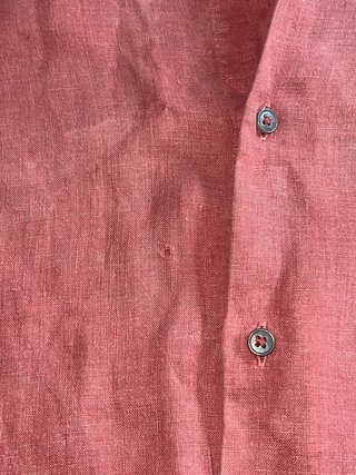 Camisa Lino Massimo Dutti Roja Talla L
