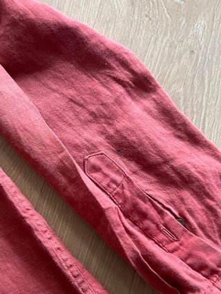 Camisa Lino Massimo Dutti Roja Talla L