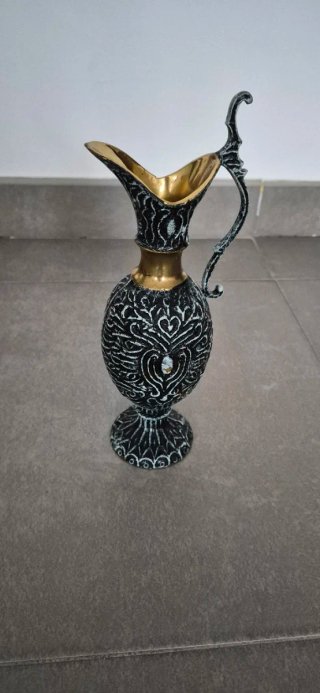 Jarrón Bronce Azul y Dorado
