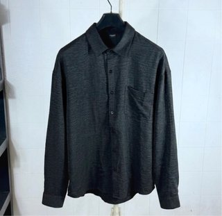 Camisa Casual Hombre XL Texturizada Gris