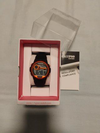 Reloj Calypso Negro y Naranja Digital