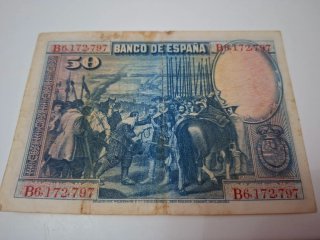 Conjunto de billetes antiguos españoles y extranje