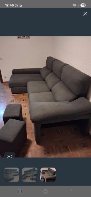 Sofá modular gris tela