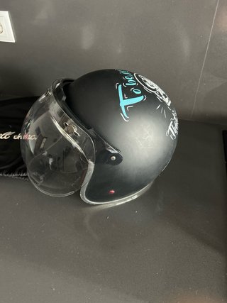 Casco Biltwell Betty Boop Negro y morado
