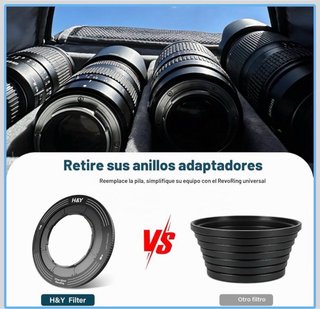 H&Y RevoRing Adaptador Filtros 52-72 y 67-82mm.