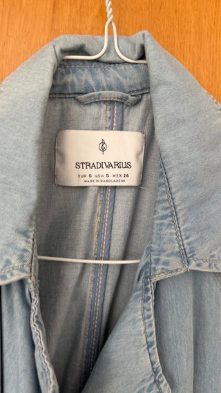 Trench Stradivarius Azul Talla M