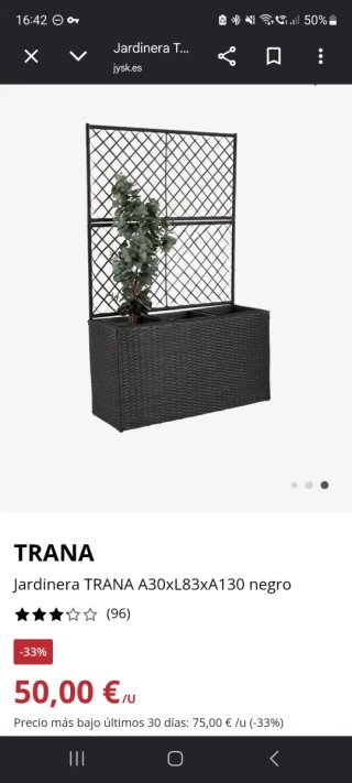 Jardinera Ratán Trepadora Negra