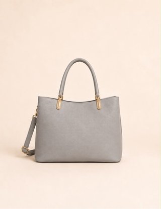 Bolso gris de mano y hombro