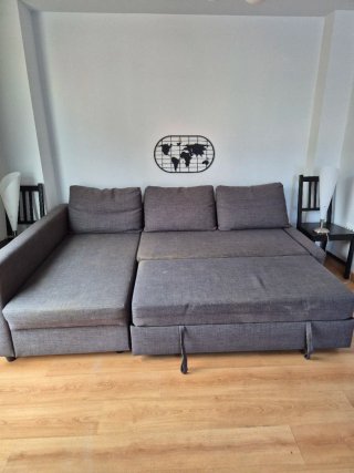 Sofá Cama Chaiselongue Gris 230cm
