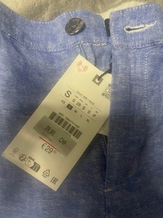 Pantalón Zara Lino Azul
