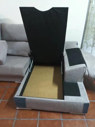 Sofá Chaise Longue Grande Gris