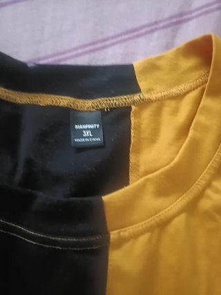 Camiseta hombre manga corta bicolor