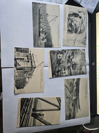 84 Postales Construcción Pantano 1900