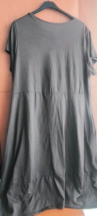 Vestido lino algodón verde oliva talla única