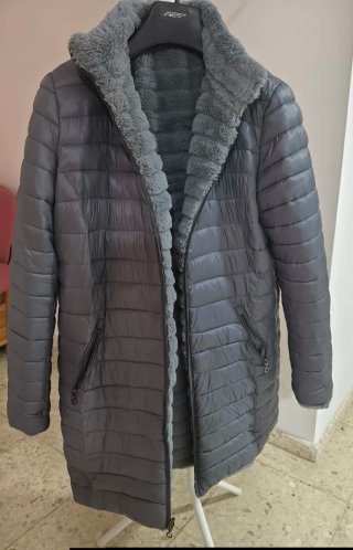 Abrigo acolchado señora gris