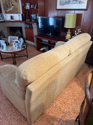 Sofá 3 Plazas Beige Chenilla