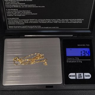 Cadena de oro de 18k. Bilbao. 1.34 gr. 39cm.