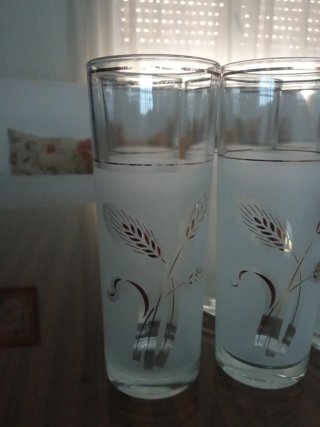 Juego 6 vasos decorados trigo