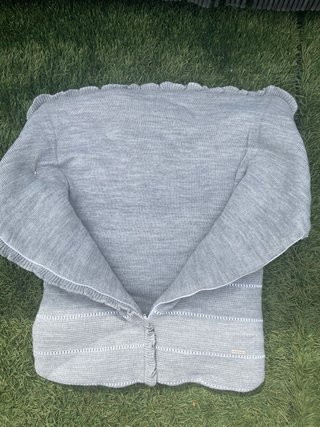 Saco capazo lana bebé gris nuevo