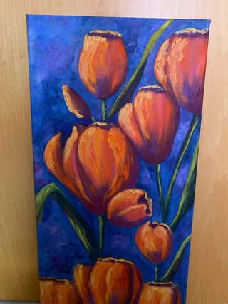 Cuadro de tulipanes en acrílico