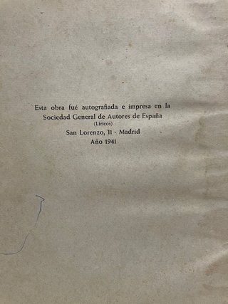 Partitura La Tabernera del Puerto 1941