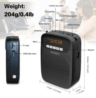 Amplificador Voz Portátil SHIDU Bluetooth