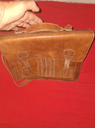 Maletín cuero vintage hombre para oficina/clase
