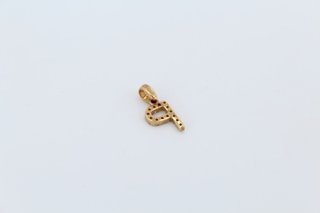 Colgante Letra P Oro 18k con Circonitas.Ref:00106