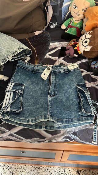 Faldas pantalón vaquera desgastada