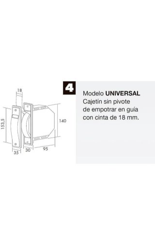 Recogedor persiana mini empotrado blanco