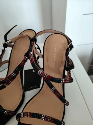 Sandalias Zara Tacon Multicolor