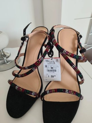 Sandalias Zara Tacon Multicolor