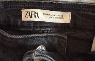 Pantalón Zara Gris Roto Talla M