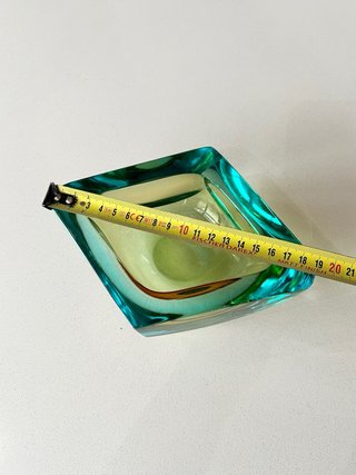 Cuenco/Cenicero Murano 60s Azul/Amarillo