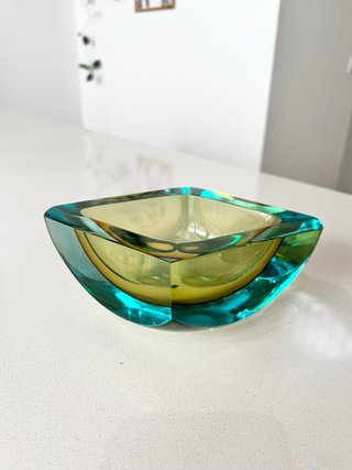 Cuenco/Cenicero Murano 60s Azul/Amarillo