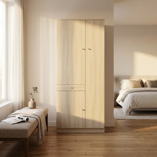 Armadio Multiuso 3 Ante con Cassetto 77x34x183cm
