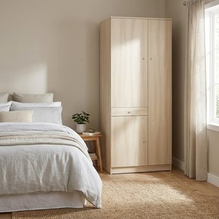 Armadio Multiuso 3 Ante con Cassetto 77x34x183cm