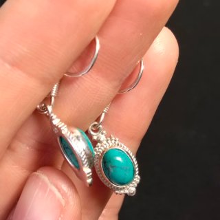 Pendientes Plata 925 con Turquesa Ovalada