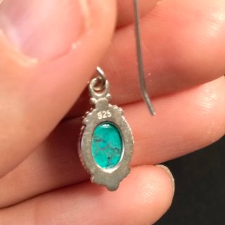 Pendientes Plata 925 con Turquesa Ovalada
