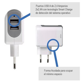 Cargador Simon 24W 2 USB-A