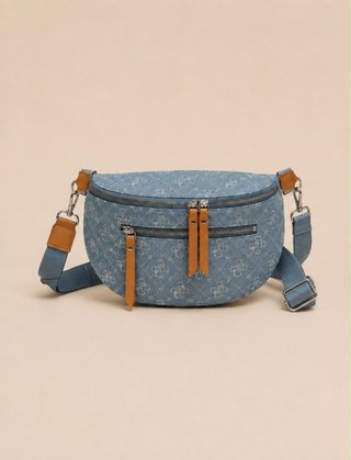 Riñonera azul con estampado