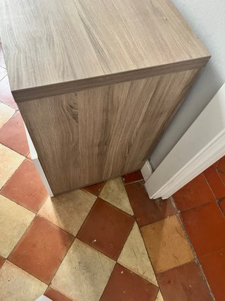 Mueble TV madera y blanco