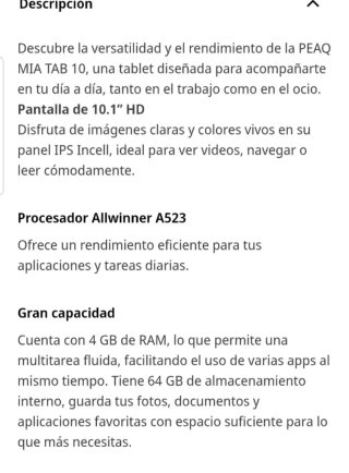 Tablet PEAQ MIA TAB 10 10.1 HD 4GB RAM