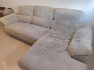 Sofá Chaiselongue Beige Tela