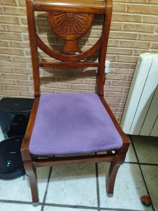 Mesa redonda extensible madera y 4 sillas