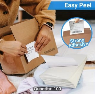 100 Etichette Adesive 4x6 per Stampante Termica