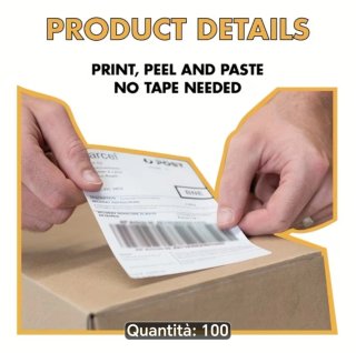 100 Etichette Adesive 4x6 per Stampante Termica
